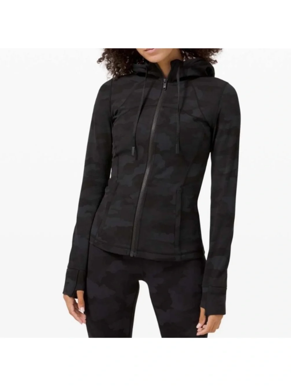 Lululemon Hooded Define Jacket Womens 4 Nulu Heritage 365 Camo Deep Coal Multi